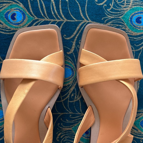 Franco Sarto Leather Ankle Wrap Sandals - Picture 7 of 8